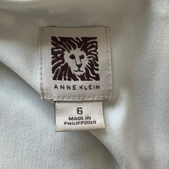 Anne Klein Faux Wrap Black and White Geometric Long Sleeved Midi Dress SIze 6 - Picture 7 of 11